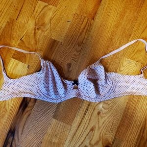 Unlined Super Soft Nude + Polka Dot Bra, Size 34D, Excellent Condition